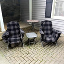 CITYBONFIRES The Chair Blanket – Reversible, Waterproof & Sherpa-Lined - Stretchable Elastic Back - Original Patio Chair Cover – Ideal for Homes and Outdoor Furniture- with Carry Pouch – Grey Plaid by GreenHaven Gardens
