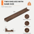 Heimlove Picture Ledge Shelf, Floating Shelves Set of 2, 36 Inches Picture Shelf for Wall with Ledge, Kids Bookshelf Wall Mounted for Living Room Bedroom Decor Books Photo Frames - Walnut by CozyNest Decor