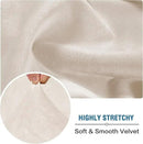 H.VERSAILTEX Velvet Stretch Sectional Couch Covers - 4 Piece Sofa Seat Cushions for L Shape Sectional Couch (Large 3 Seater + 1 Chaise, Ivory) by CozyNest Decor