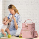 Insulated Breastmilk Cooler Bag with Ice Pack - Holds 6x9oz Bottles, Leakproof Double Layer, Baby Bottle Cooler Bag with Adjustable Strap for Nursing Moms, Daycare & Travel by TinyTreasures Baby Boutique