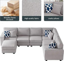 L Lengend Vansen Modular Sectional Sofa U Shaped Couch with Ottoman Modern Reversible Corner Sectional Couch for Living Room (Light Grey, U Shaped Sofa-2) by CozyNest Decor