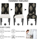 JQinHome Dining Chair Slipcover, High Stretch Removable Washable Chair Seat Protector Cover Set of 6,Chair Covers for Dining Room, Kitchen,Home Party,Wedding Ceremony(Luxe Black, 6PC) by CozyNest Decor