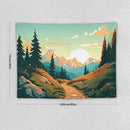 HZOHNAGO Mountain Tapestry Forest Mountain Sunrise Road Pattern Printed Wall Tapestry Wall Hanging for Bedroom Living Room Dorm 40" W x 30" H by CozyNest Decor
