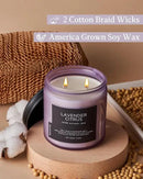 M&SENSE Soy Candles for Home Scented, 11.6oz Lavender Citrus Scent Aromatherapy 70H Burn Time, Stress Relief Gifts for Mom Girlfriend Teacher, Medium Jar Candle for Spa, Bath, Yoga by CozyNest Decor
