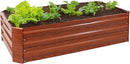 Sunnydaze 11.75" H Raised Metal Garden Bed - Galvanized Raised Garden Bed Outdoor for Vegetables and Flowers - Woodgrain - 4' x 2' Rectangle by GreenHaven Gardens