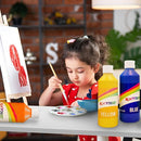 Washable Paint Set for Kids 6 Colors, Non Toxic Kids Painting Set, Tempera Bulk Paint 8 oz, Classroom Paints for Toddlers Art, craft, Home Finger Paints projects by TinyTreasures Baby Boutique