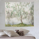 HZOHNAGO Japanese Tapestry Tree Misty Garden Lake Printed Wall Tapestry Ink Painting Wall Hanging for Bedroom Living Room Dorm 60" W x 50" H by CozyNest Decor