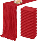 20 Pack Red 10FT Cheesecloth Table Runner Rustic Gauze Fabric Cheese Cloth Table Runner for Wedding Bridal Baby Shower Table Decor Boho Sheer Birthday Party Table Decorations 20 x 120 Inch Long by CozyNest Decor