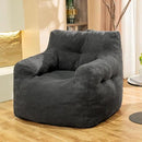 Giant Bean Bag Chair, Large Bean Bag Chair for Adults, Fluffy and Comfy Bean Bag Chair with Filler, Big Bean Bag Sofa Chair for Reading, Stuffed High-Density Foam, Grey by CozyNest Decor