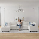 L Lengend Vansen Modular Sectional Sofa U Shaped Couch with Ottoman Modern Reversible Corner Sectional Couch for Living Room (Cream, U Shaped Sofa-5) by CozyNest Decor