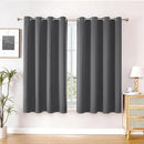 ChrisDowa Blackout Curtains 45 inches Long for Bedroom - 2 Panels Set Grommet Thermal Insulated Room Darkening Curtains for Living Room (Grey, 52 x 45 Inch) by CozyNest Decor