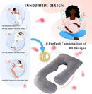Pregnancy Pillow, Full Body Maternity Pillow 57 inch, with Removable Washable Cover - Sleep Support for Legs, Back, Neck, Shoulder, HIPS, Belly for Pregnent Women, Velvet Cover(Grey) by TinyTreasures Baby Boutique
