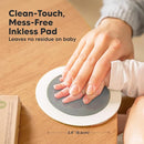 2-Pack Round Inkless Baby Hand and Footprint Kit - Mess Free Ink Pad for Newborn Keepsake, Dog Nose & Paw Print Kit, Clean Touch Ink Pad for Baby Hand & Footprints, Ideal New Mom Gifts (Silver) by TinyTreasures Baby Boutique