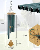 Wind Chimes Outdoor Deep Tone, Wind Chimes for Outside, Memorial Wind Chimes with Hook as Gifts for Mother's Day/Housewarming/Christmas, Patio, Garden, Yard, Home Décor. Green by CozyNest Decor