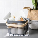 Metal Mesh Steel Basket, Storage Organizer Basket Multi-functional Hanging Kitchen Baskets Fruit Basket with Wooden Handle for Kitchen Bathroom Picnic Shopping Decor Cabinet Home, Grey by GreenHaven Gardens