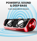 Cleer Scene Portable Bluetooth Speaker,IPX7 Waterproof,Powerful Sound and Deep Bass,Built-in Echo and Noise Canceling Microphone,12 Hours Battery,for Office,Home,Outdoors and Travel-Red by TinyTreasures Baby Boutique