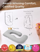 Momcozy Pregnancy Pillows for Sleeping, U Shaped Full Body Pillow for Pregnancy Women with Removable Jersey Cotton Cover, 57 Inch Maternity Pillow, Grey by TinyTreasures Baby Boutique