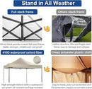 COBIZI 10x10 Heavy Duty Pop up Canopy with 4 Removable Sidewalls, Canopy Tent with Portable Bag, Ez Pop up Tent Commercial Gazebo Waterproof Sunshade for All Weather Party Camp Stall Patio,Khaki by GreenHaven Gardens