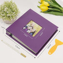 RECUTMS Photo Album Self Adhesive Magnetic Scrapbook 4x6 5x7 8x10 Pictures Scrapbook Album, 40 Pages Photo Book for DIY Baby Family Wedding with Metal Pen and Plastic Board (Purple) by TinyTreasures Baby Boutique