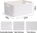 Large Storage Baskets for Shelves, Closet Organizers Bins for Clothes Blanket Towels, Baby Nursery, Toy Baskets Box, Woven Rope Baskets, 17 x 13 x 7.5”, 3 Packs Off White by CozyNest Decor