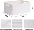 Large Storage Baskets for Shelves, Closet Organizers Bins for Clothes Blanket Towels, Baby Nursery, Toy Baskets Box, Woven Rope Baskets, 17 x 13 x 7.5”, 3 Packs Off White by TinyTreasures Baby Boutique