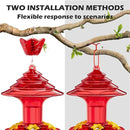 Birdream Hummingbird Feeder for Outdoors Hanging 40oz 10 Feeding Ports, 2 Pack Humming Bird Feeder with Ant Moat Brush Leak Proof - Solid Red by GreenHaven Gardens