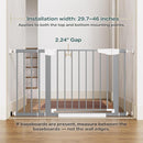 Cumbor 29.7-46" Baby Gate for Stairs, Gifts for Mom-Auto Close Dog Gate for The House, Easy Install Pressure Mounted Pet Gates for Doorways, Easy Walk Thru Wide Safety Gate for Dog, Gray by TinyTreasures Baby Boutique