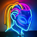 Dreadlocks Alien Neon Sign, E.T Neon Signs for Wall Decor, for Man Cave Game Room Teens Boy Room Decor, Gift for Teens Kids E.T Fans UFO Fans, Dimmable Decoration USB Powered with Switch by CozyNest Decor