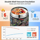 17oz Soup Thermo for Hot Food Kids,Insulated Food Jar with Spoon,Thermo Hot Food Lunch Container,Wide Mouth Leakproof Stainless Steel Lunch Box for School-Black Game by TinyTreasures Baby Boutique