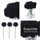 Kimura's Cabin 20Pcs Black Fake Ball Flowers Artificial Silk Chrysanthemums Faux Mums Flower Bouquets for Halloween Home Festive Party Decor Kitchen Table Centerpiece(Black) by CozyNest Decor