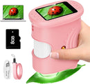 Kids Microscope Digital 1000X Zoom, Mini Pocket Handheld Microscope Portable Travel Toys, HD Photo & Video with 8GB SD Card, Christmas Birthday Gifts for Girls, STEM Toys for Toddlers Age 3-8 by TinyTreasures Baby Boutique