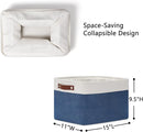 DULLEMELO Fabric Storage Bins, Foldable Storage Baskets for Organizing, Empty Gift Baskets (3-Pack Medium-15 inch X 11 inch X 9.5 inch , White&Blue) by TinyTreasures Baby Boutique