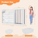 Kids Toy Storage Organizer with 3 Removable Plastic Bins Toddler Montessori Bookshelf with Stuffed Animal Net Holder Baby Bookcase Plush Organizer for Playroom, Bedroom,Kids Room,Classroom,Nursery by CozyNest Decor