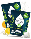 Puracy Dishwasher Pods, Natural Dishwasher Detergent, Citrus Skies Dish tabs - Enzyme-Powered, Spot & Residue Free - TikTok Trend Items, Must Haves from TikTok (Citrus Skies, 50 Count - 2 Pack) by TinyTreasures Baby Boutique