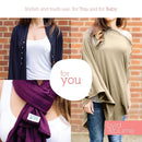 Byrd & Blume Maternity Nursing Cover Breathable Lightweight Breastfeeding Cover Wrap Shawl Scarf Poncho Full 360 (Latte, One size) by TinyTreasures Baby Boutique