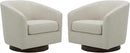 CHITA Swivel Accent Chair, FSC Certified Upholstered Fabric Barrel Chair for Living Room Set of 2, Fully Assembled, Linen by CozyNest Decor