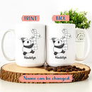 Customized Name Panda Bear Accent Coffee Cup, Personalized Panda Bear Ceramic Teacup Gift For Animal Lover Kids Child on Birthday Christmas, Cute Bears Travel Coffee Mug 11 Oz 15 Oz, Animal White Mug by TinyTreasures Baby Boutique