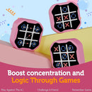 3 in 1 Electronic Tic Tac Toe Game, Handheld Digital Tic Tac Toe Bolt Game with Silent Mode, Portable Learing Toys Gift for Kids & Adults, Pink by TinyTreasures Baby Boutique