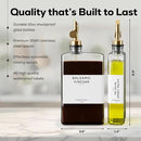 Glass Olive Oil Dispenser Bottle for Kitchen by Brighter Barns - Coffee Syrup Dispenser, Oil and Vinegar Bottle - Modern Kitchen Essentials for Home, Restaurant, Coffee Bar, Airbnb (Clear, Set of 2) by CozyNest Decor