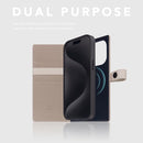D8 Edition Full Grain Leather Wallet Case for iPhone 15 Pro - [2-in-1] Handcrafted Detachable Diary Style with Magnetic MagSafe Back Cover and Snap Closure, Gift Box Included (Light Cream) by TinyTreasures Baby Boutique