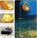 YJFWAL Garden Solar Fairy Lights Pathway Stake Lights Glass Globe with Moon Angel Decor, Gifts for Mom Grandma Friends, Outdoor Decor Light Waterproof for Walkway, Yard, Patio or Garden (Warm White) by CozyNest Decor