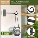 Heavy Duty Plant Hangers Outdoor- Hand-Forged Hanging Plant Brackets - 2 Pack 12 Inch Black Wrought Iron Wall Plant Hooks for Hanging Plants, Lanterns, Bird Feeders by GreenHaven Gardens