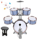 M SANMERSEN Kids Jazz Drum Set - 5 Drums with Stool - Rock Jazz Drum Kit - Musical Enlightenment Educational Toys Gift for Boys Girls by TinyTreasures Baby Boutique
