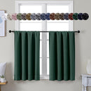 Simplebrand Ava Ever Green Short 36 Inches Blackout Curtain 2 Panels Set, Half Window Rod Pocket Privacy Curtain Tiers for Kitchen, Curtains Blackout for Bathroom Shades, W40 x L36 Inch, Ever Green by TinyTreasures Baby Boutique