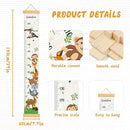 Personalized Name Growth Chart Wall Decor for Kids – Canvas Removable Height Chart Measuring Ruler 59" x 7.9" (Zoo） by TinyTreasures Baby Boutique