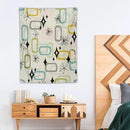 ICMOLYYENLO Boho Medieval Cat Tapestry, Abstract Atomic Starburst Geometric Aesthetic Art Wall Hanging For Bedroom Living Room Dormitory 50x60 Inches by CozyNest Decor