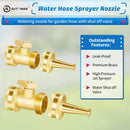 AUTOMAN Brass Hose Nozzle - High Pressure Jet Nozzle 4 Count (2 Set), Heavy Duty Water Hose Sprayer Sweeper with Hose Shutoff Valve, 3/4” GHT Nozzles for Garden Hose, Car Wash, Extra 10 Rubber Washers by GreenHaven Gardens