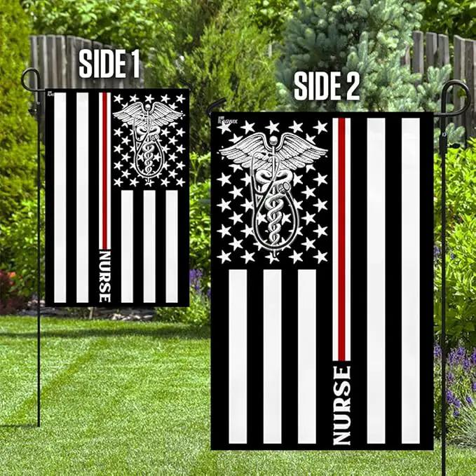FLAGWIX American Flag, Nurse Flag Thin Red Line Nurse Flag - 4th of July, Independence Day Decorations for Home, Garden, House Flag 30x40 - USA Flags Premium Polyester, Decorative Indoor Outdoor Flag, photo 6 of 6