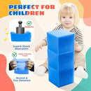 Foam Pit Cubes, 24 PCS 5 Inches Gymnastics Foam Blocks Trampoline Blocks, Multi-Sport Protective Padding for Freerunning, Trampoline, Parkour, Skate Parks & BMX - Dark Blue & Orange by TinyTreasures Baby Boutique
