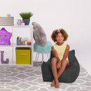 Posh Creations Structured Comfy Bean Bag Chair for Gaming, Reading, and Watching TV, Newport Chair, Microsuede - Charcoal Gray by TinyTreasures Baby Boutique